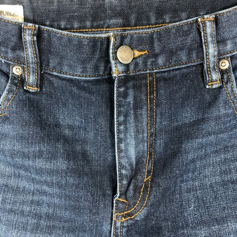 Banana Republic Mens Straight Fit Jeans 33x32 Dark Wash Stretch Denim Blue Pants